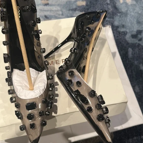 Good American Light Smoke Jeweled Emma Heel